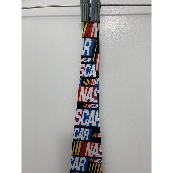 VTG NASCAR Necktie Tie Ralph Marlin Made in USA Rm Style Multicolored - Picture 2 of 8